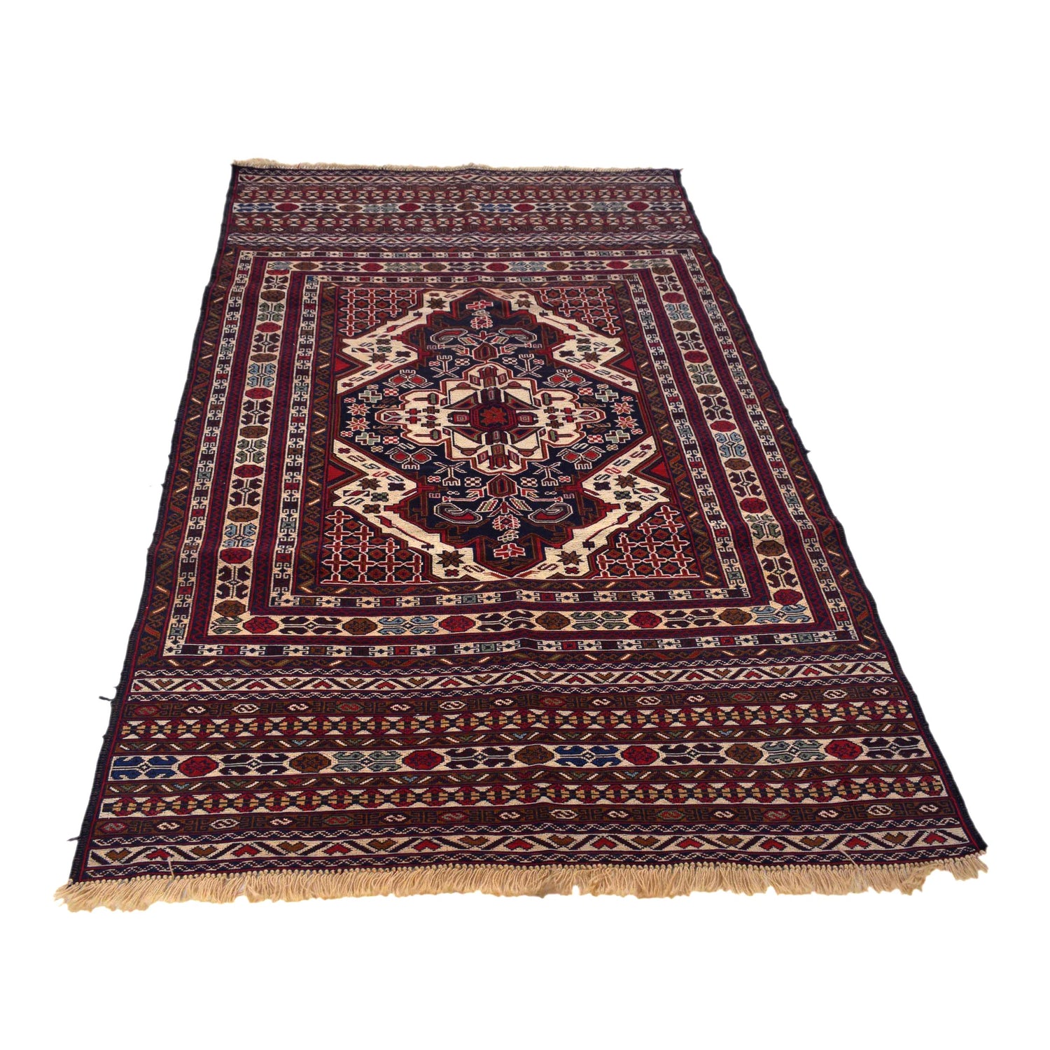 Maliki Kilim Area Rug Handmade Multi Floral 4x6 ft