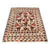 Soumak Kilim Area Rug Handmade White Pictorial 4x6 ft