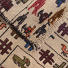 Soumak Kilim Area Rug Handmade White Pictorial 4x6 ft