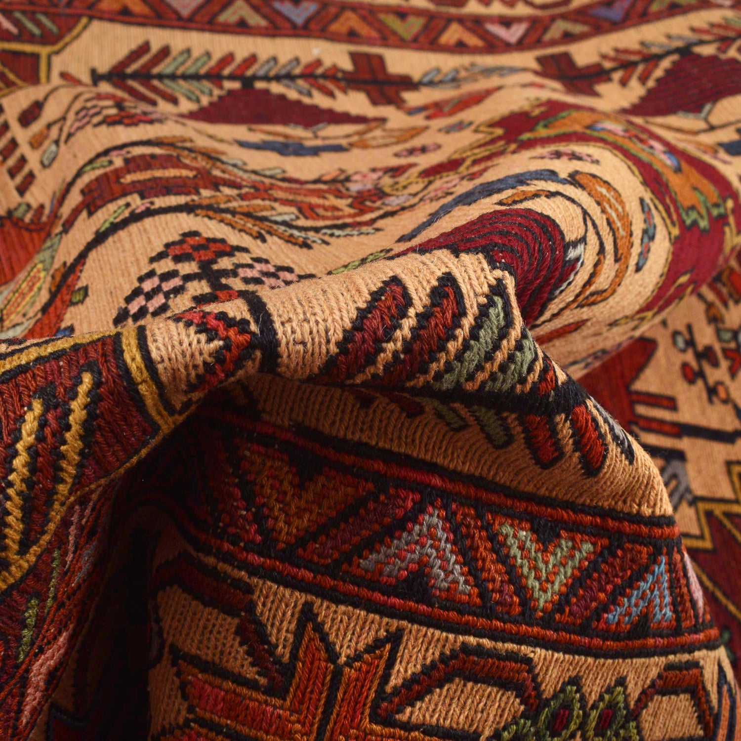 Maliki Kilim Area Rug Handmade Multi Floral 4x6 ft