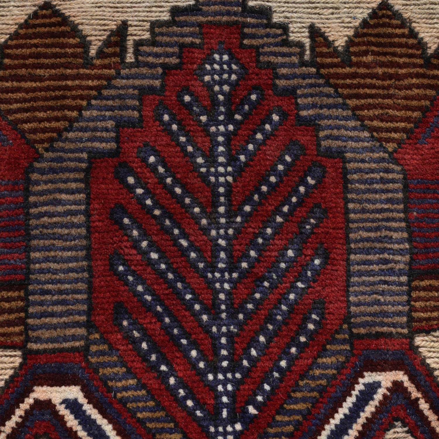 Barjasta Area Rug Runner Handmade Beige Floral 12' ft Runner