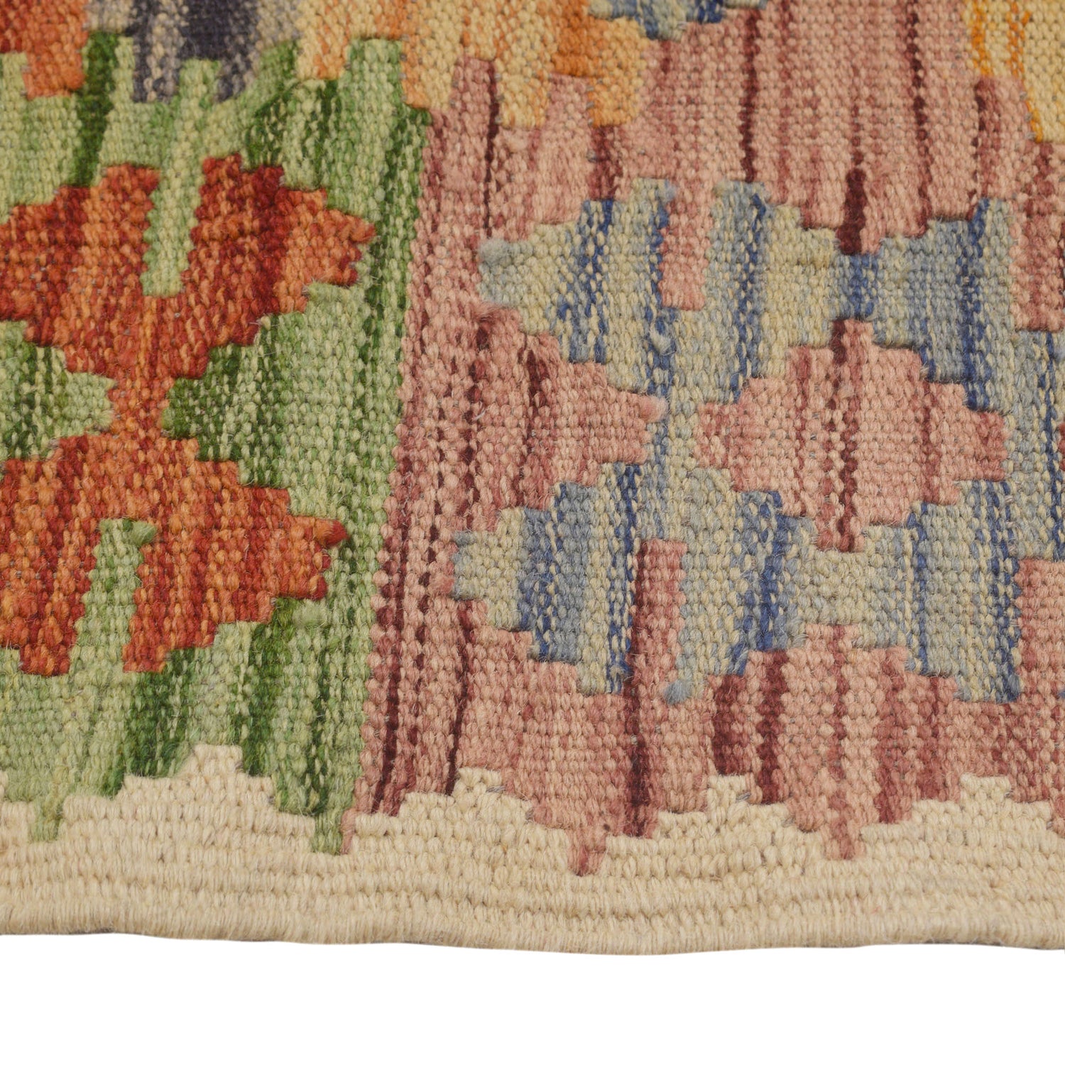Handmade Multi Kilim Geometric 10' Runner