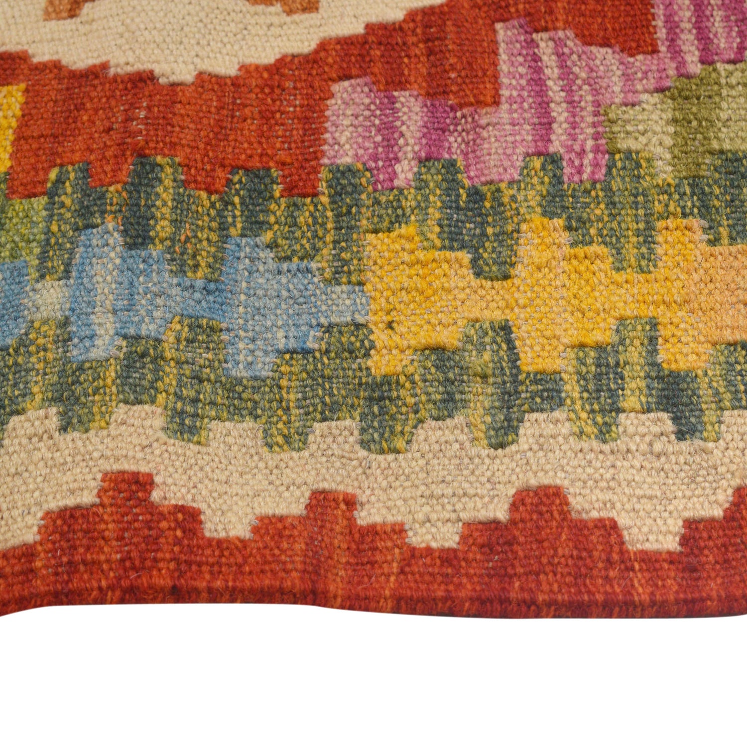 Handmade Multi Kilim Geometric 10' Runner
