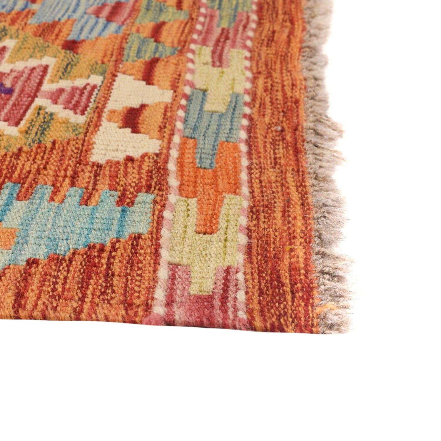 Handmade Multi Kilim Geometric 10' Runner