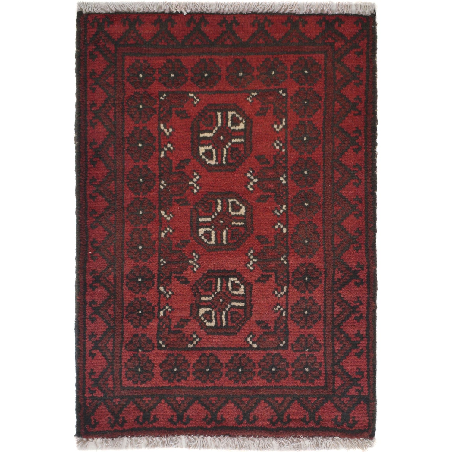 Handmade Wool Doormat Red Floral