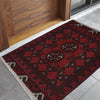 Handmade Wool Doormat Red Floral