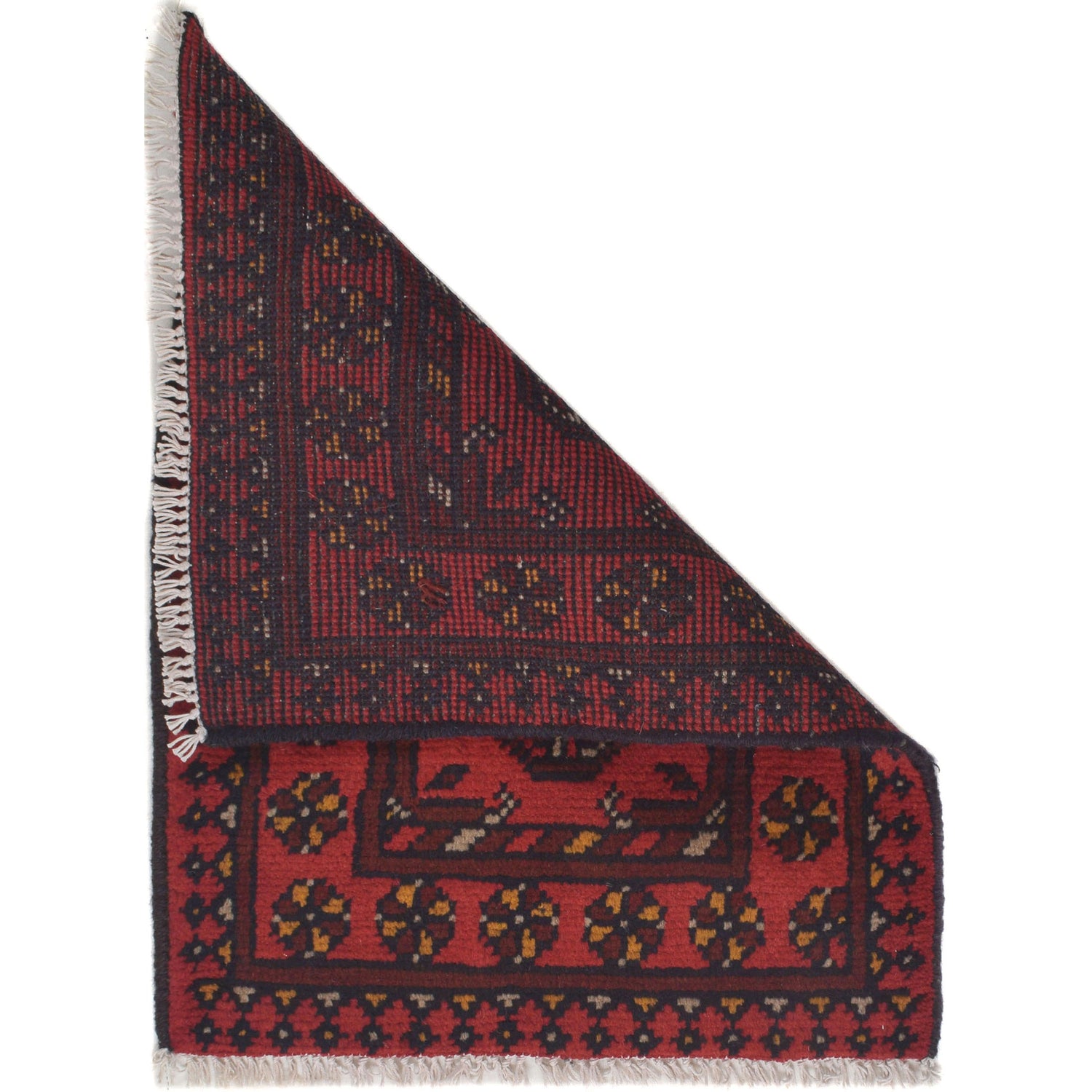 Handmade Wool Doormat Red Floral