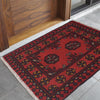 Handmade Wool Doormat Red Floral