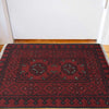 Handmade Wool Doormat Red Floral