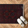 Handmade Wool Doormat Red Floral
