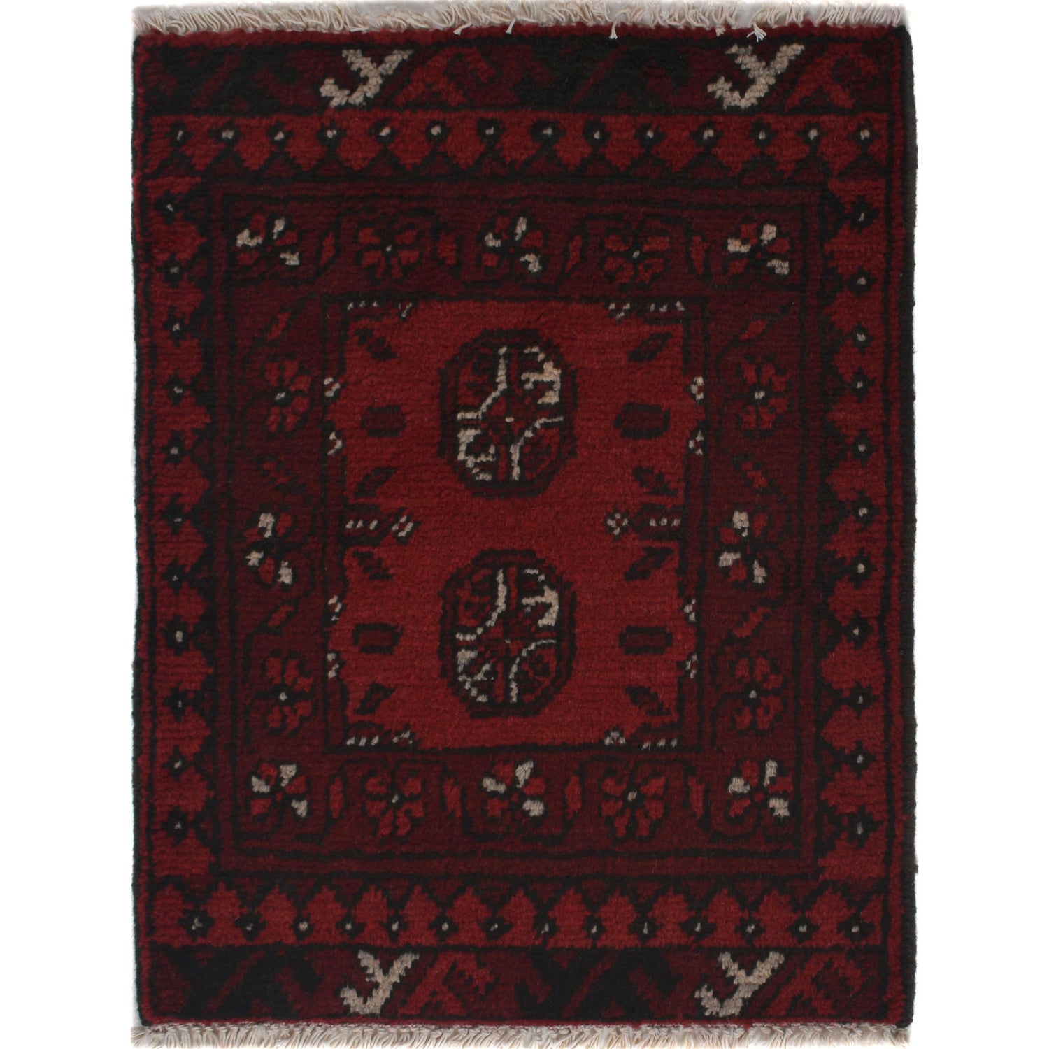 Handmade Wool Doormat Red Floral