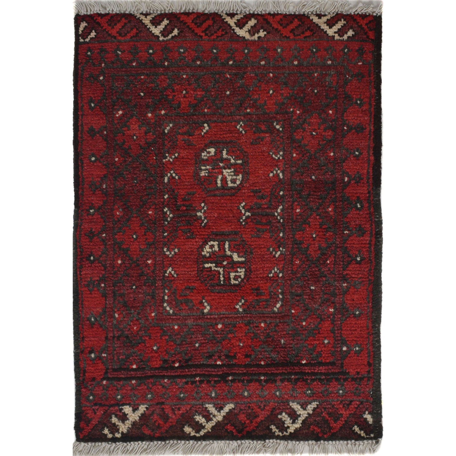 Handmade Wool Doormat Red Floral