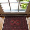 Handmade Wool Doormat Red Floral
