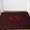 Handmade Wool Doormat Red Floral