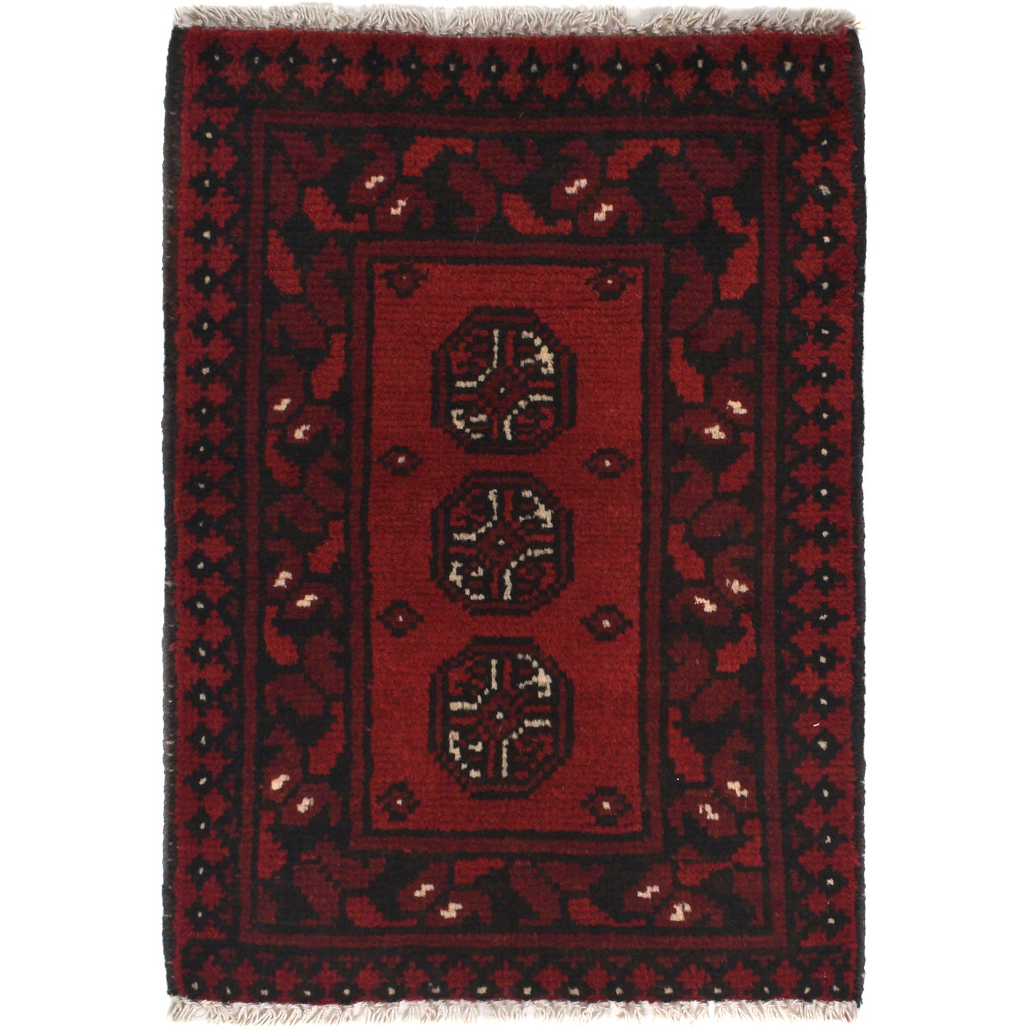 Handmade Wool Doormat Red Floral