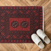 Handmade Wool Doormat Red Floral