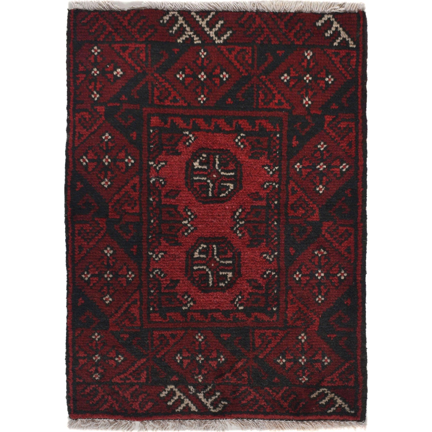 Handmade Wool Doormat Red Floral