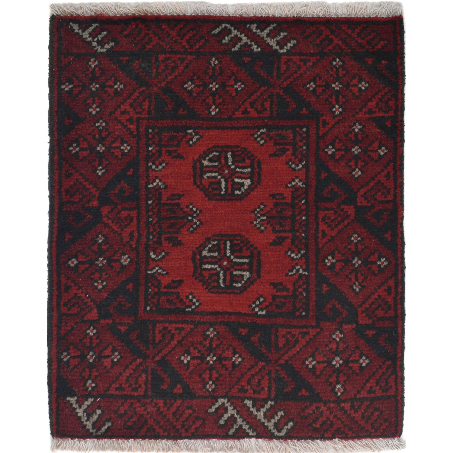 Handmade Wool Doormat Red Floral