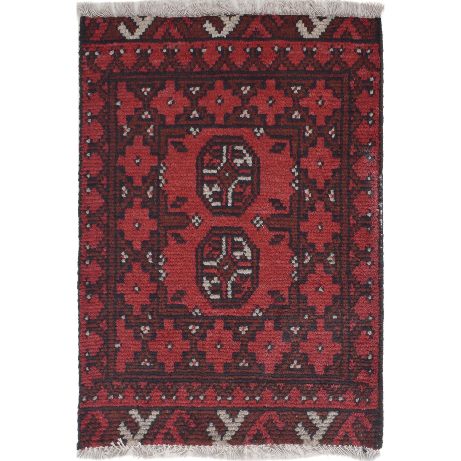 Handmade Wool Doormat Red Floral