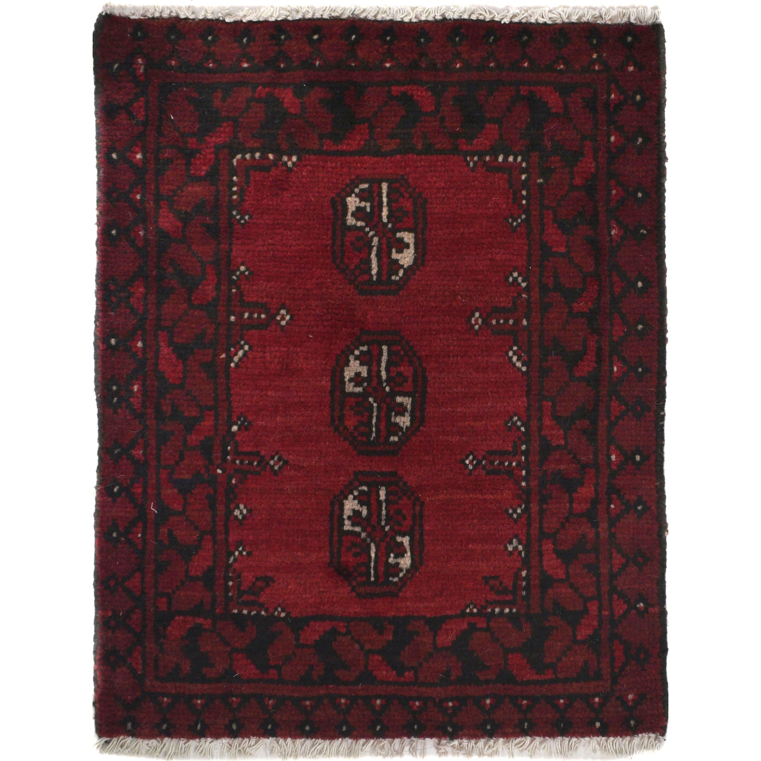 Handmade Wool Doormat Red Floral