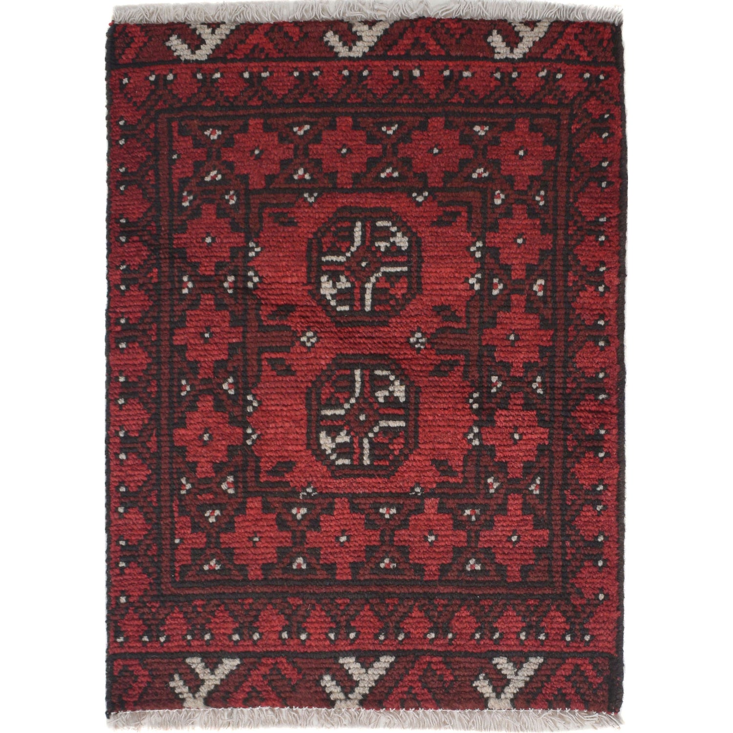 Handmade Wool Doormat Red Floral
