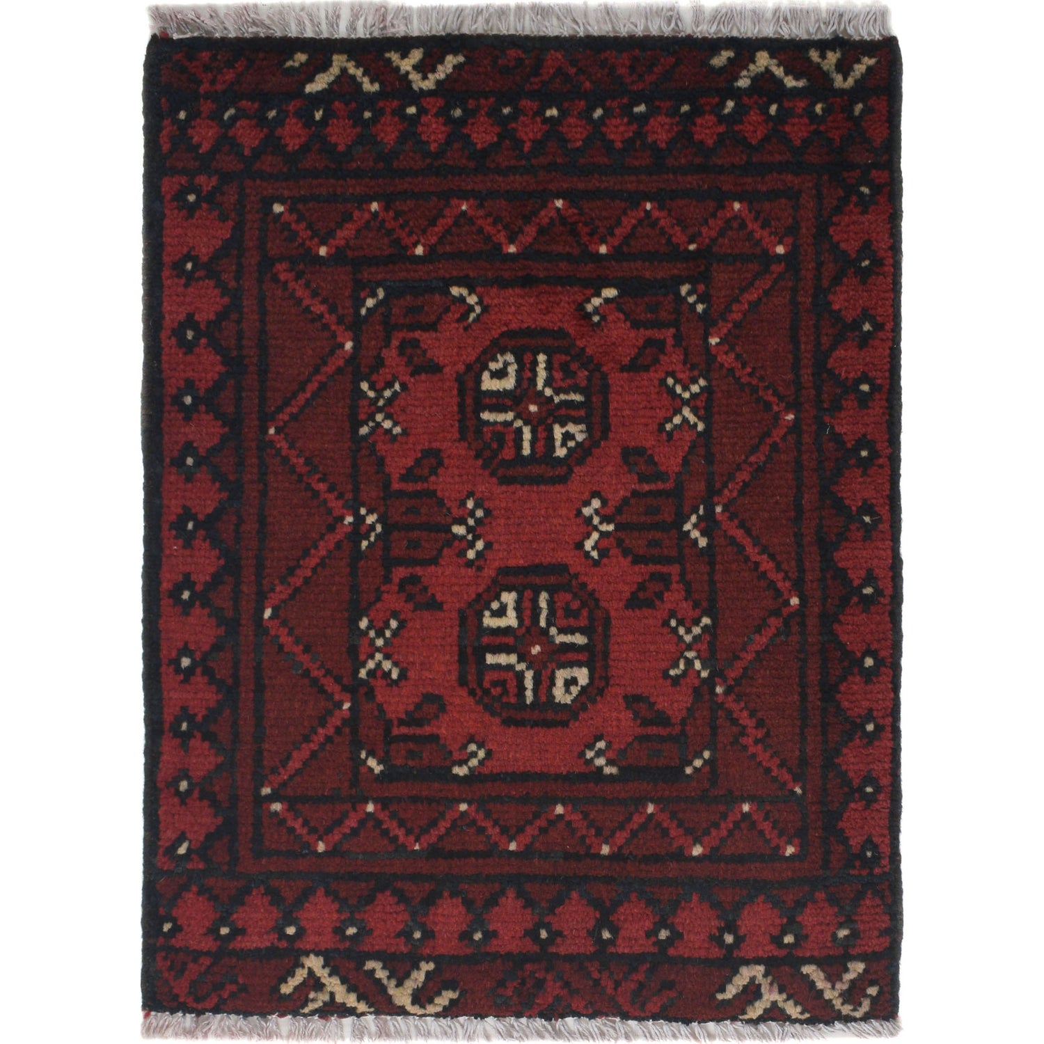 Handmade Wool Doormat Red Floral