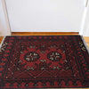 Handmade Wool Doormat Red Floral
