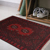Handmade Wool Doormat Red Floral