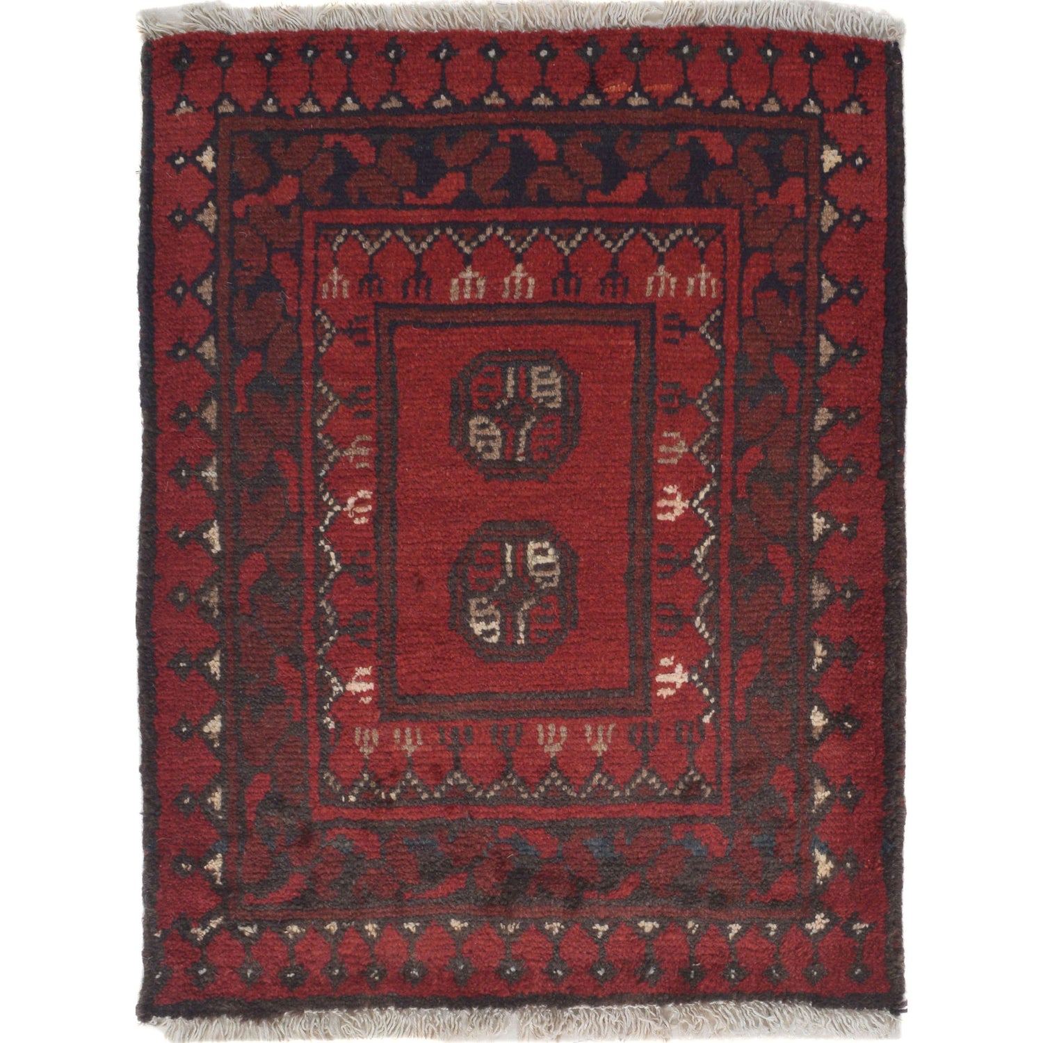 Handmade Wool Doormat Red Floral