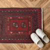 Handmade Wool Doormat Red Floral