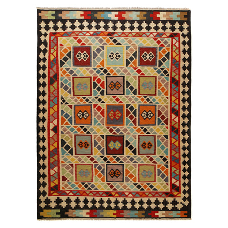 Handmade Multi Kilim Geometric 9x12 ft