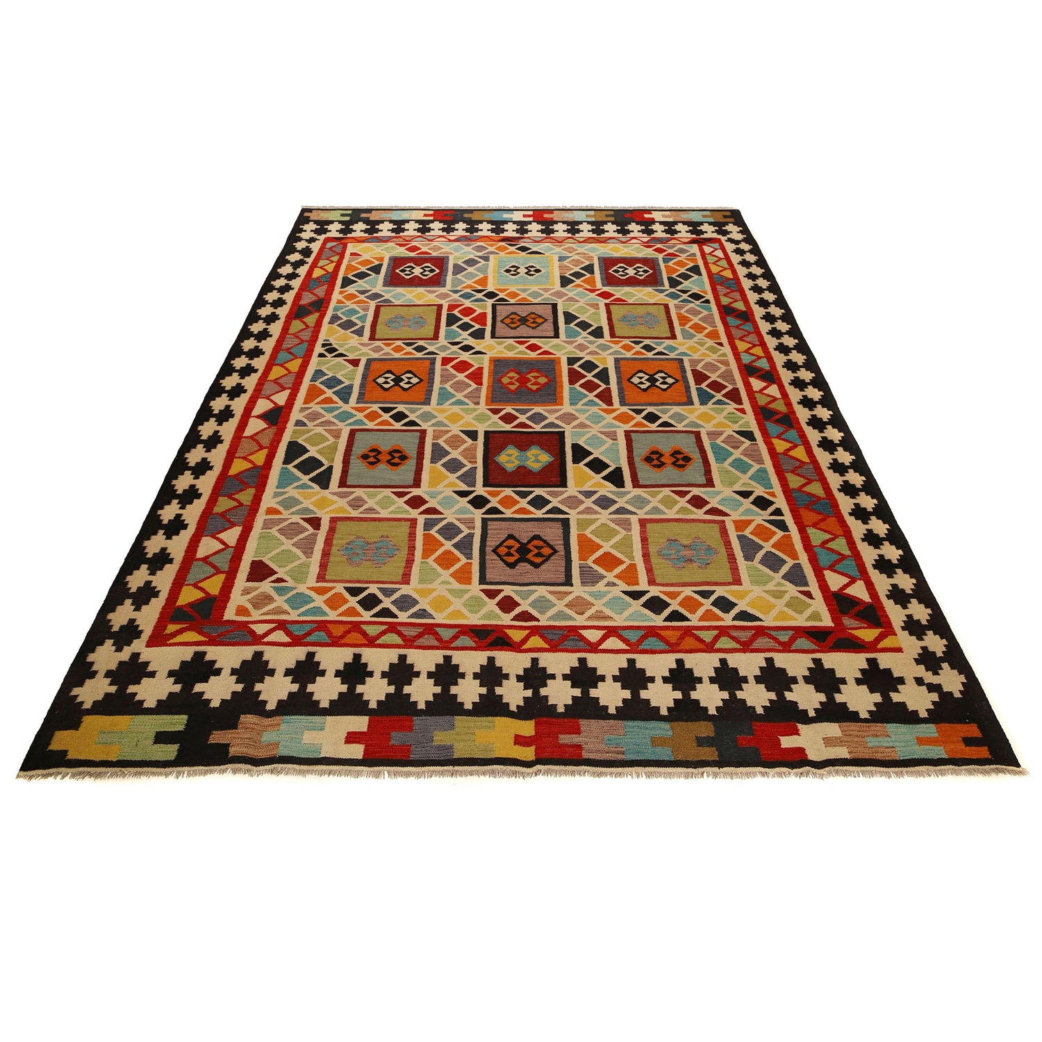 Handmade Multi Kilim Geometric 9x12 ft