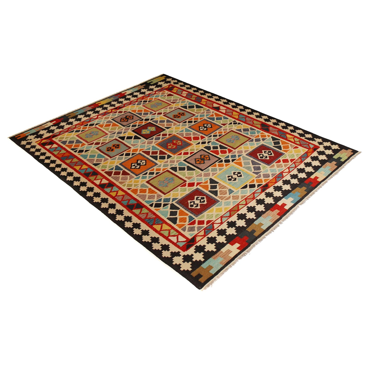 Handmade Multi Kilim Geometric 9x12 ft