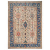 Oushak Area Rug Handmade Beige Floral 10x14 ft