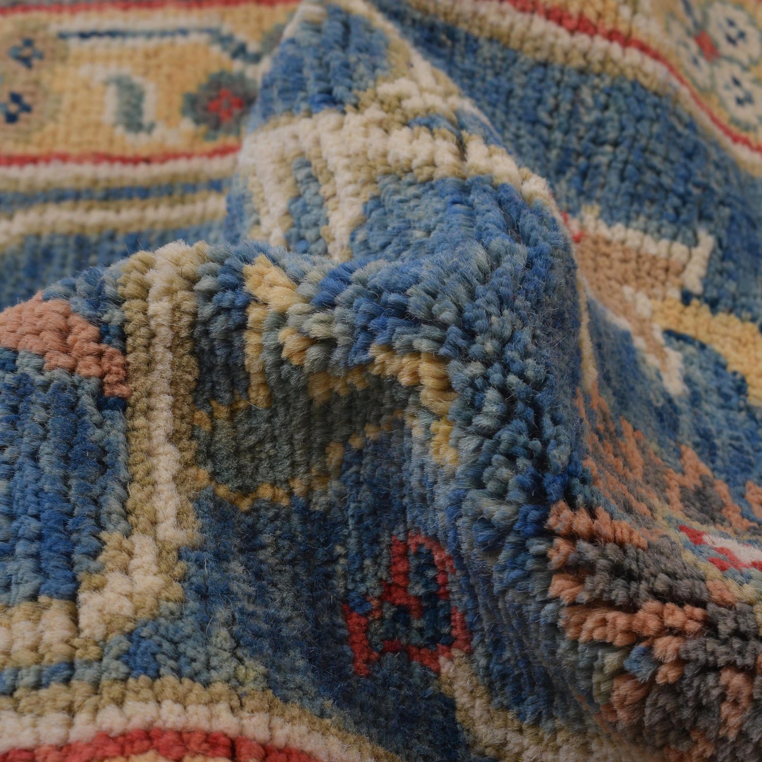 Oushak Area Rug Handmade Beige Floral 10x14 ft