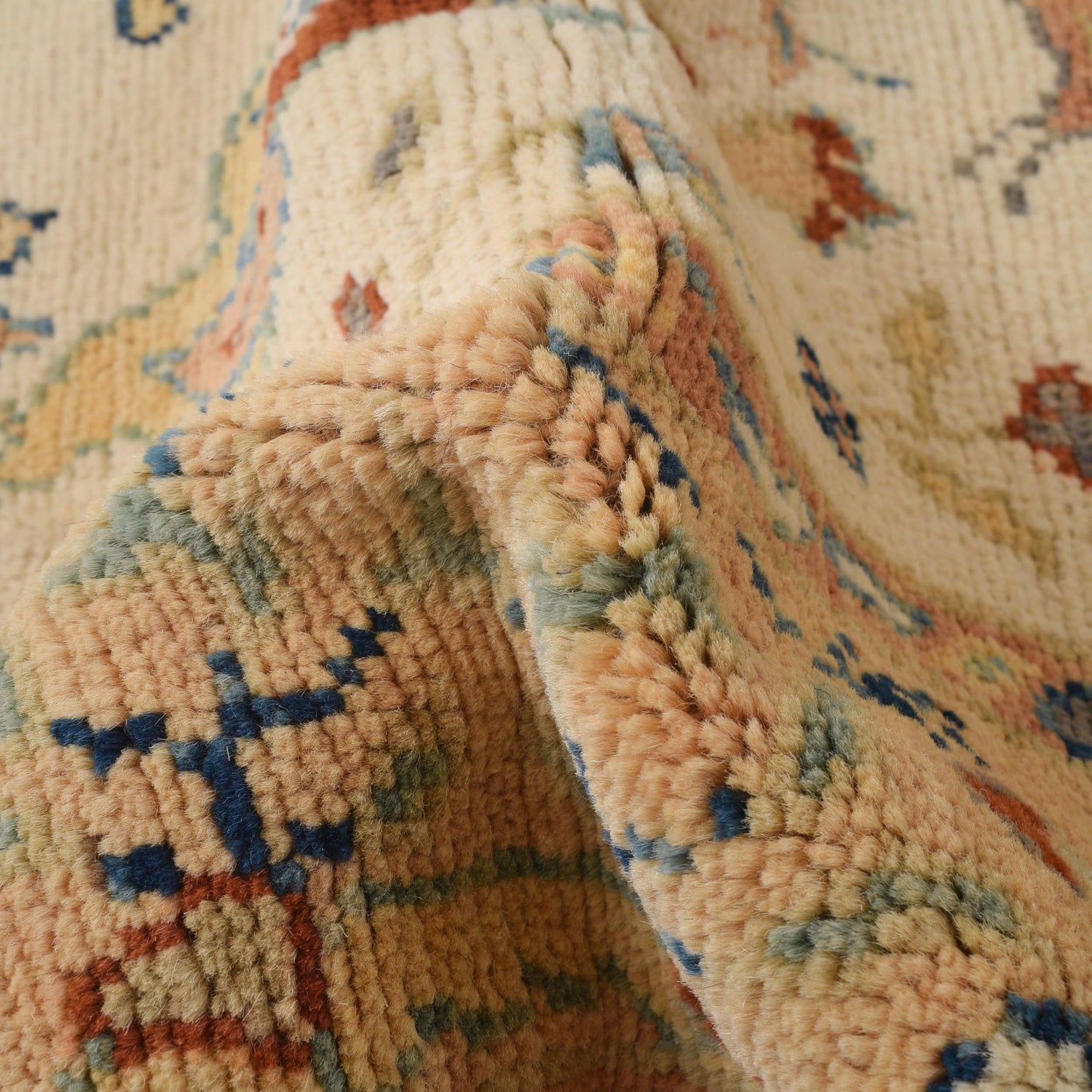 Pictorial Rug Handmade Beige Design