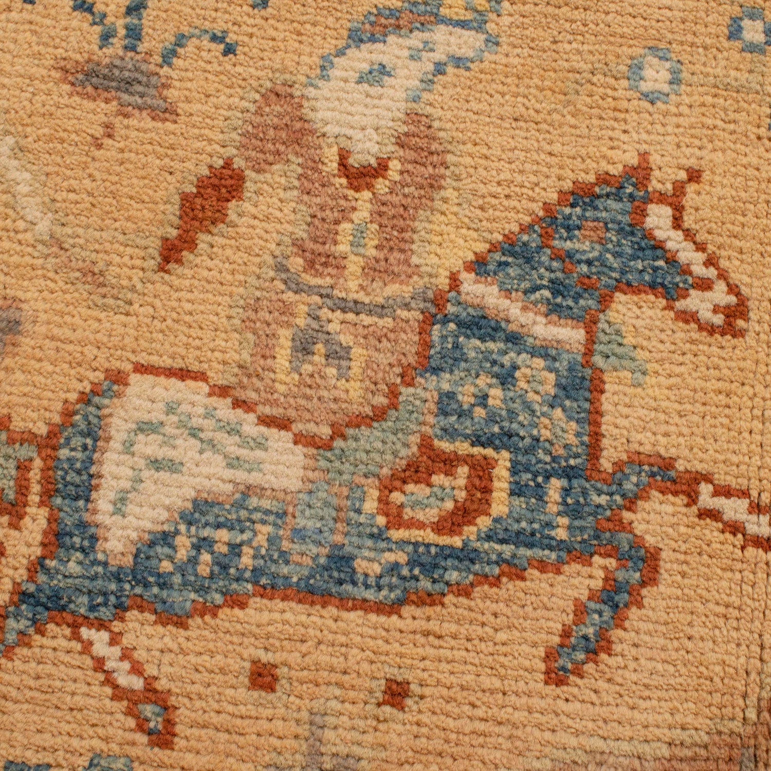 Pictorial Rug Handmade Orange Design