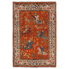 Pictorial Rug Handmade Orange Design