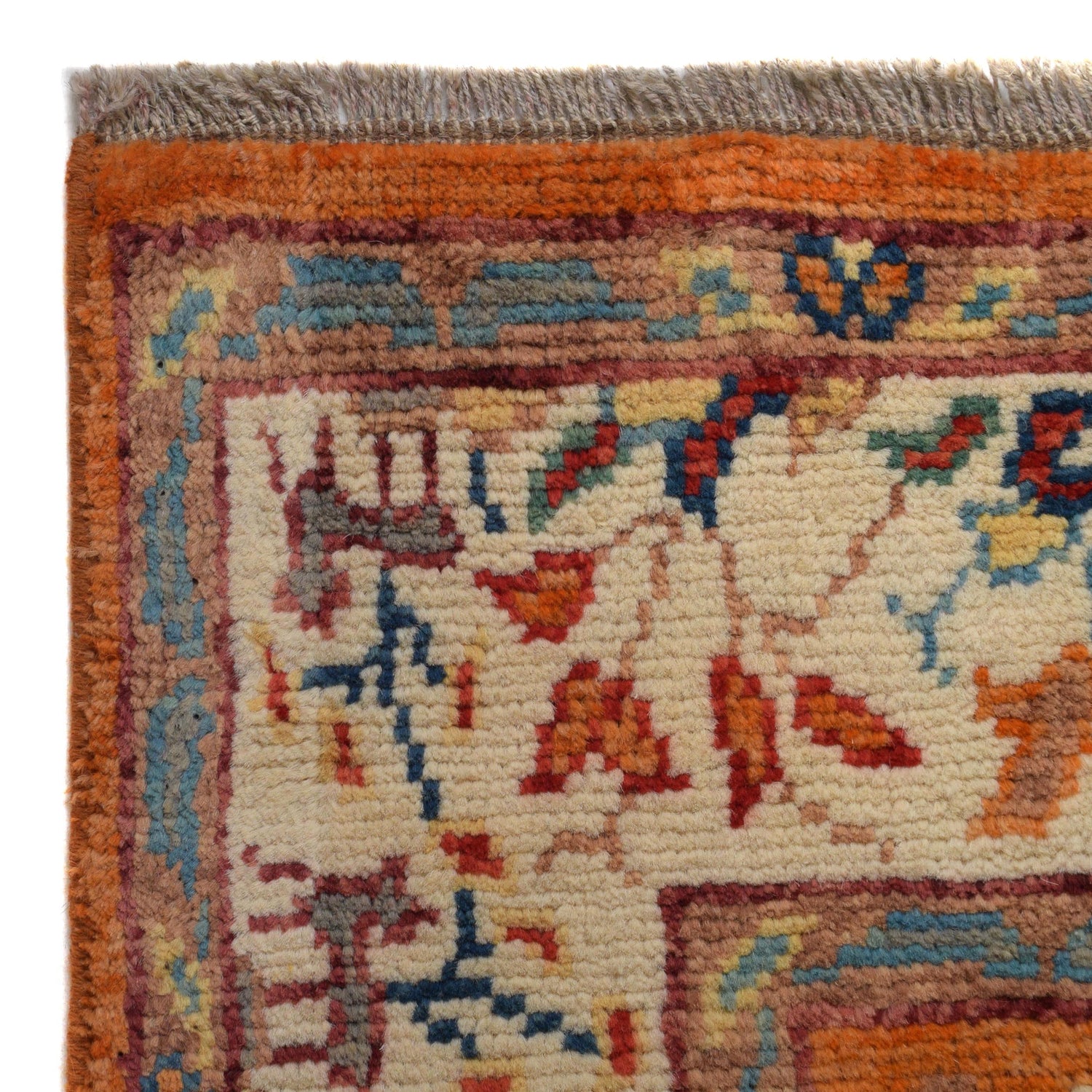 Pictorial Rug Handmade Orange Design