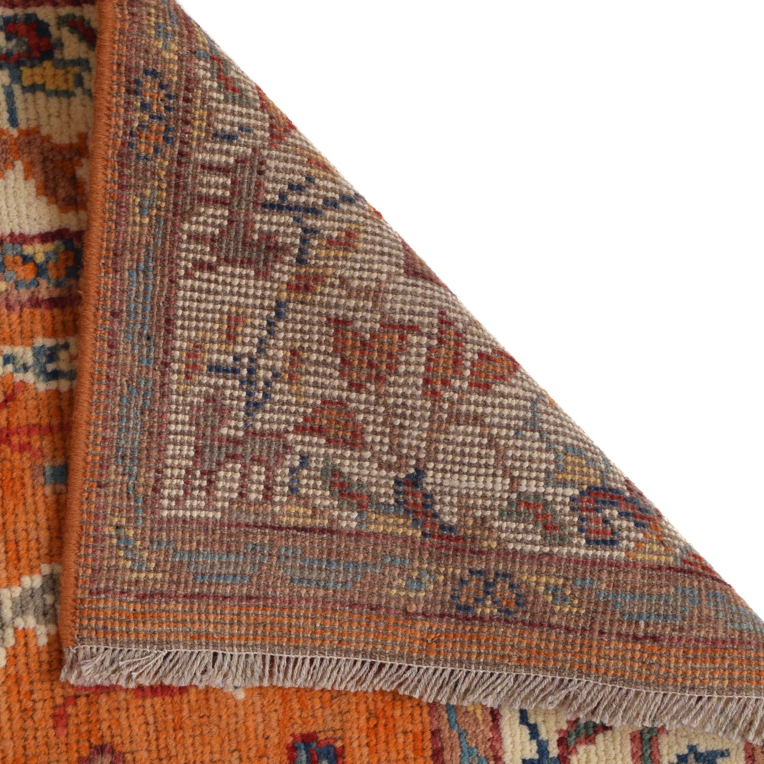 Pictorial Rug Handmade Orange Design