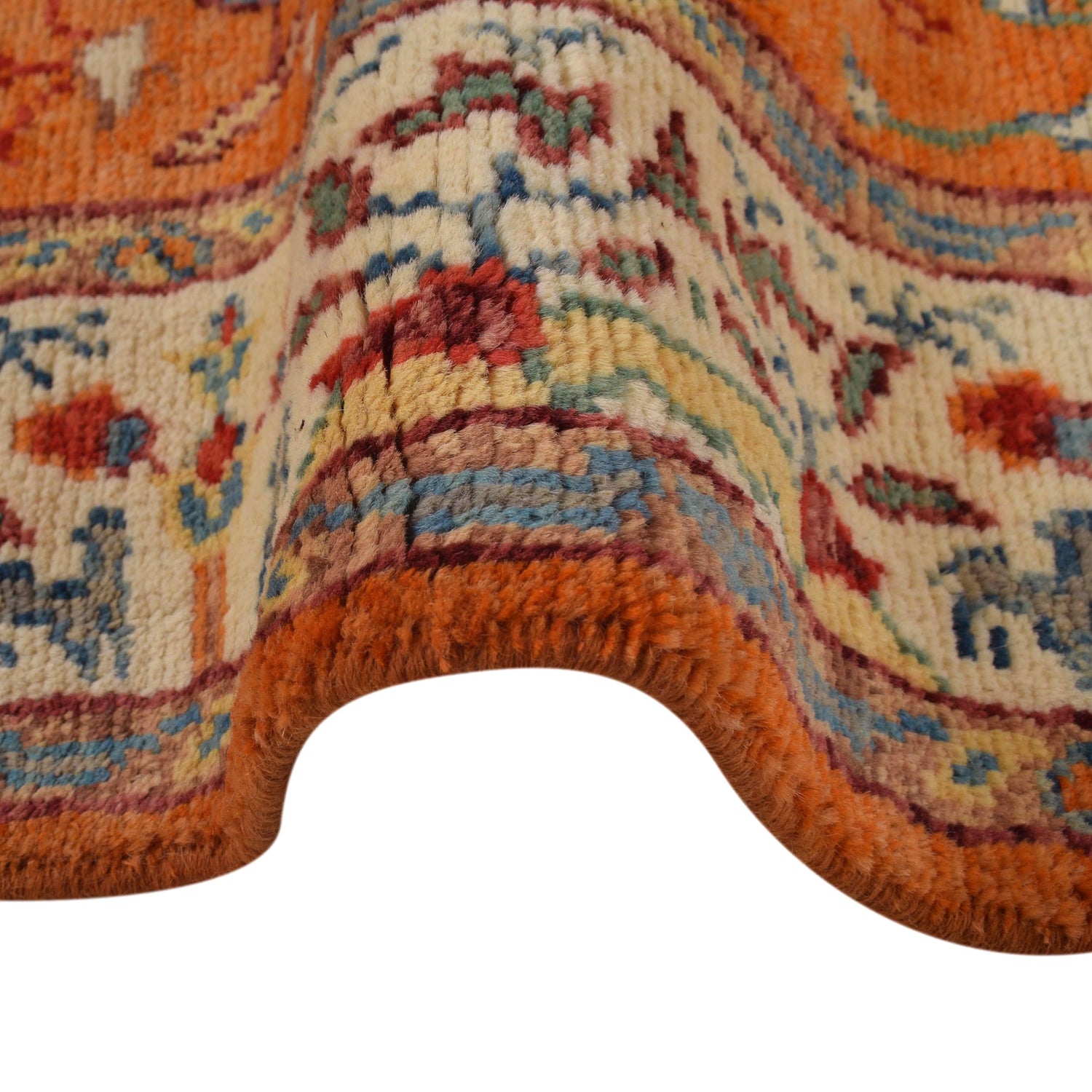 Pictorial Rug Handmade Orange Design