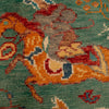 Pictorial Rug Handmade Green Design