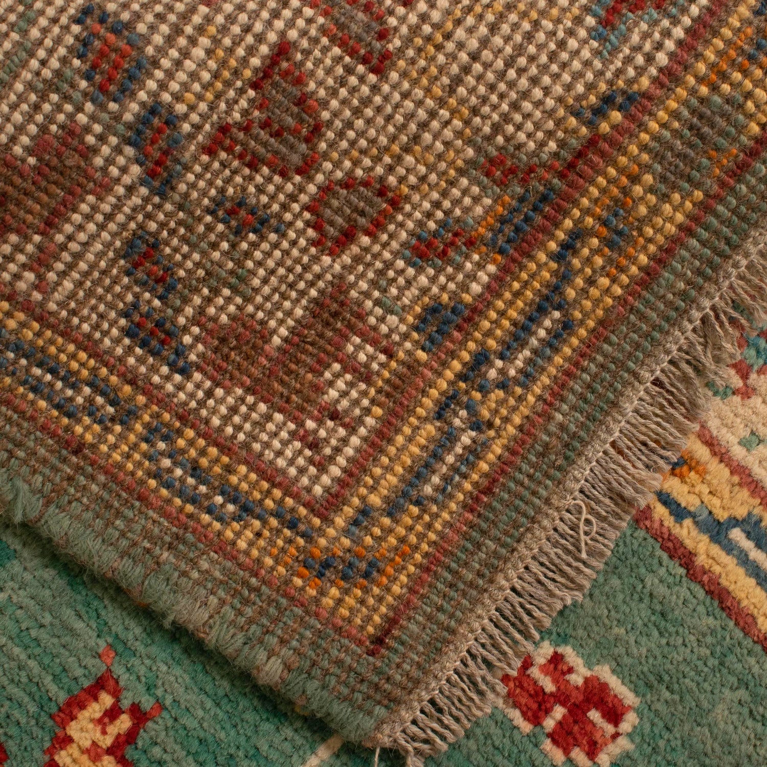Pictorial Rug Handmade Green Design