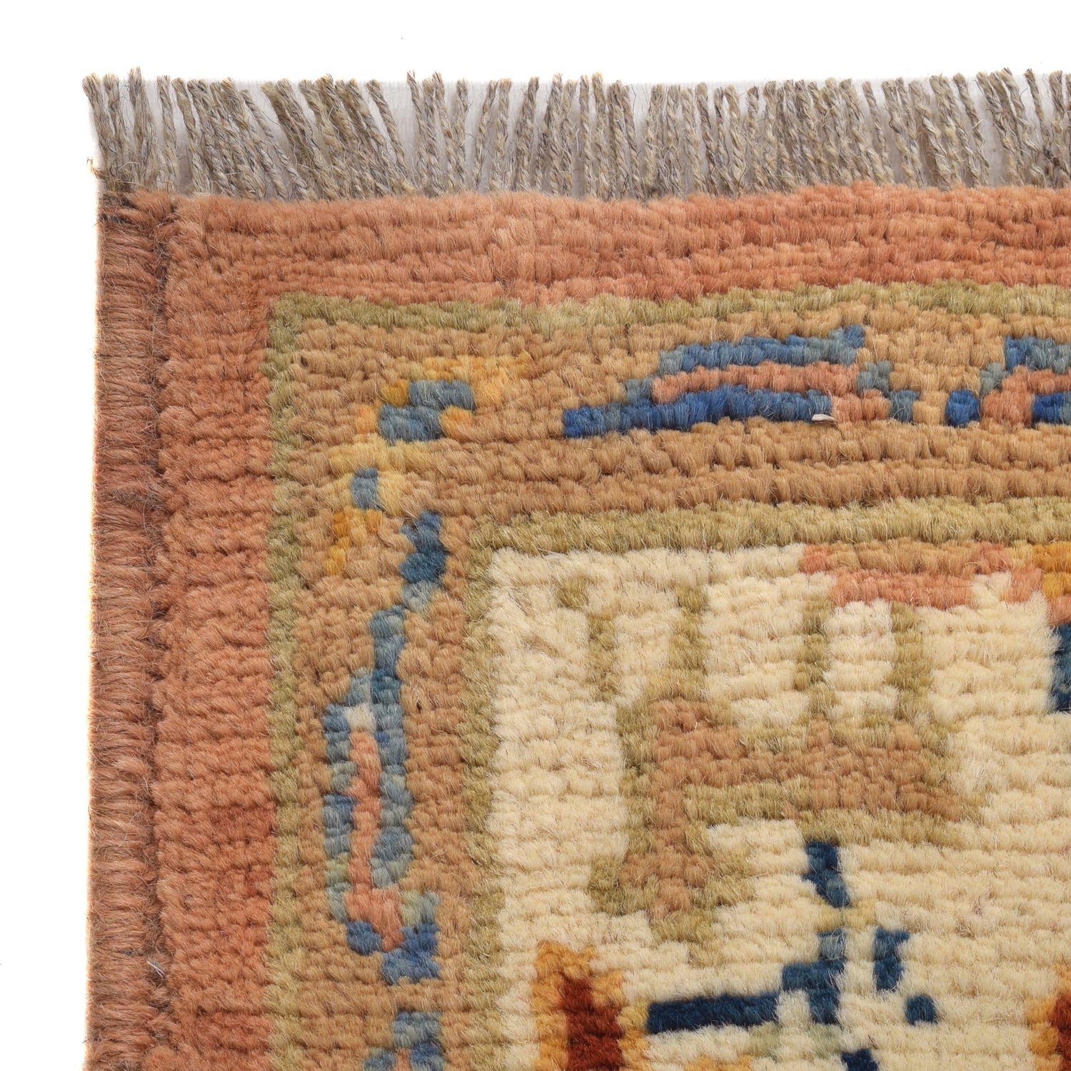 Pictorial Rug Handmade Beige Design