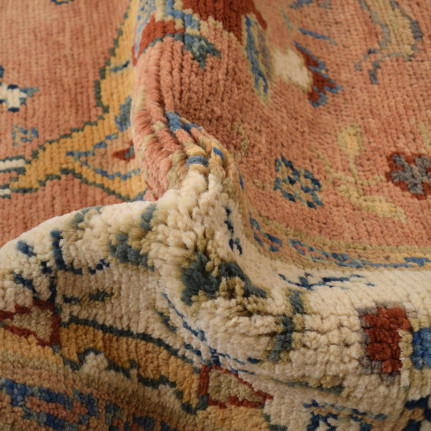 Pictorial Rug Handmade Beige Design