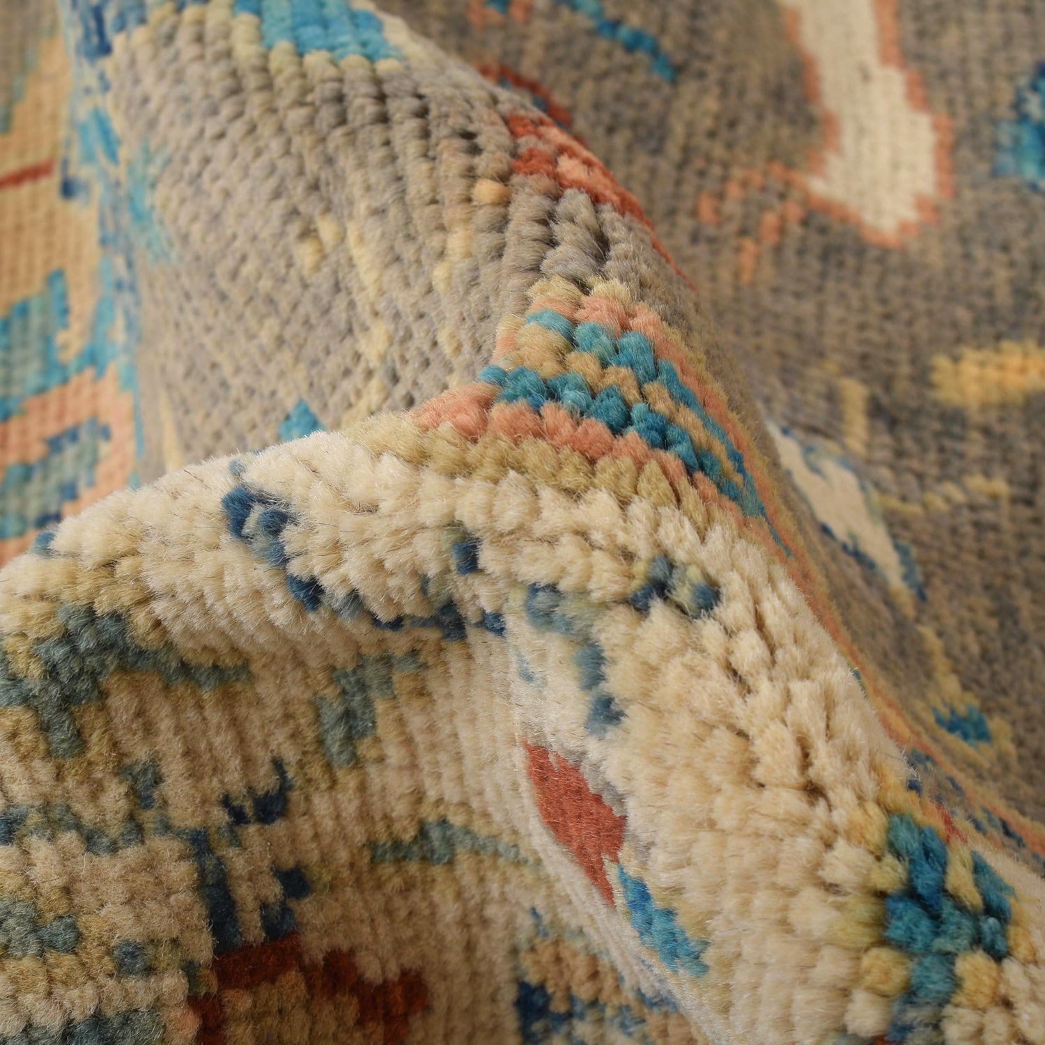 Pictorial Rug Handmade Gray Design