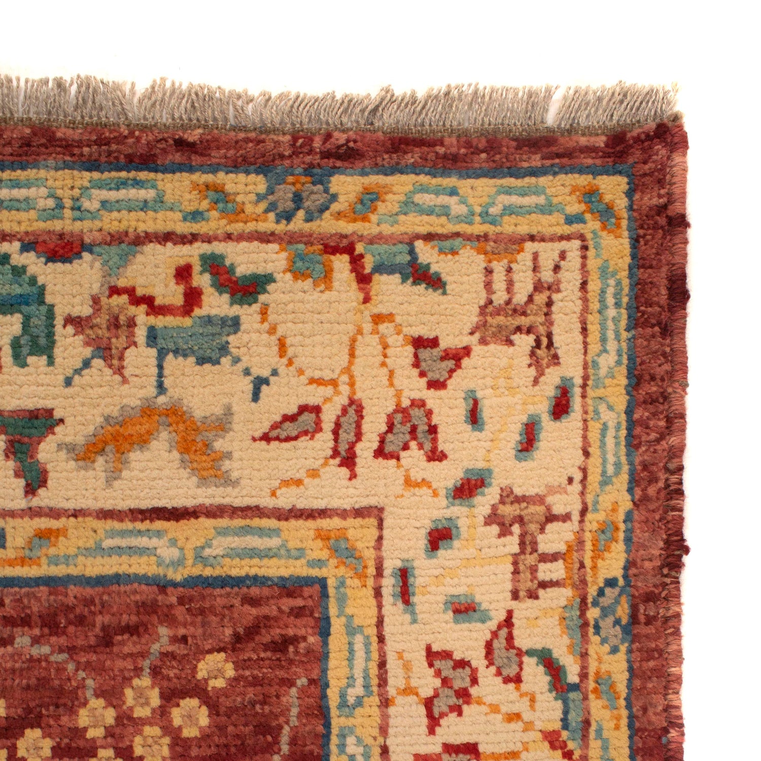 Pictorial Rug Handmade Red Design