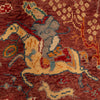 Pictorial Rug Handmade Red Design