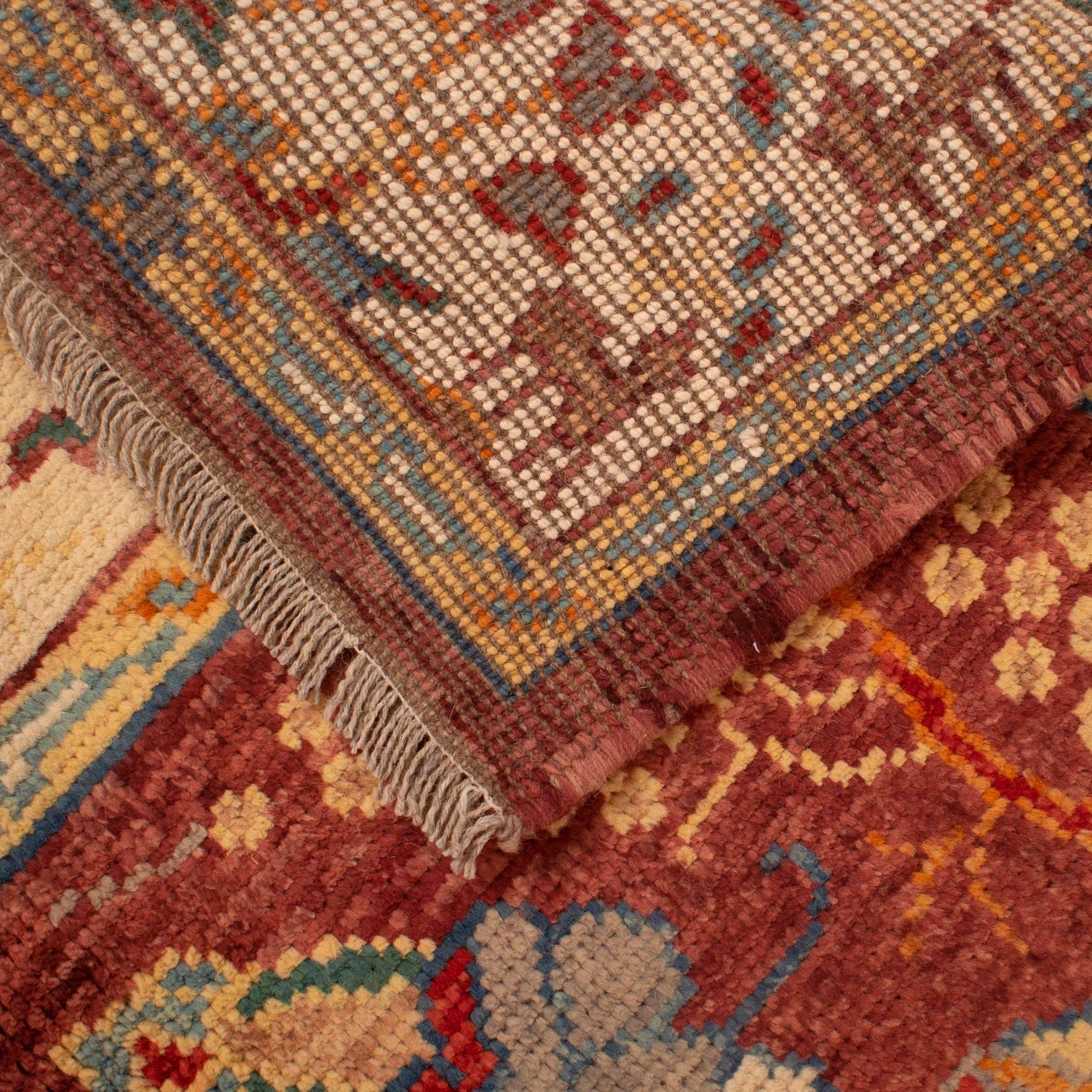 Pictorial Rug Handmade Red Design