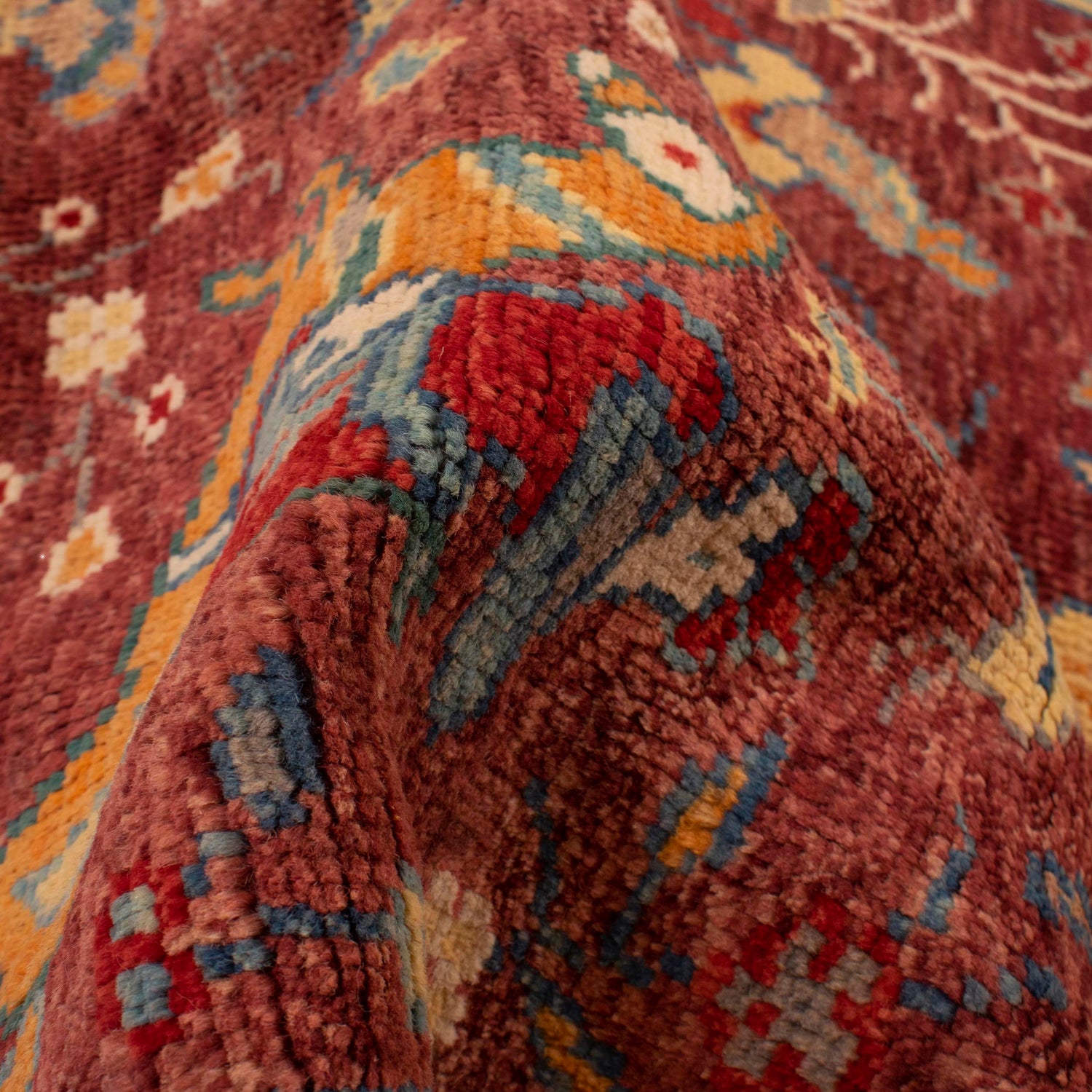 Pictorial Rug Handmade Red Design